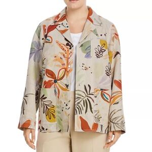 Lafayette 148 New York Plus Jolisa Printed Linen Jacket